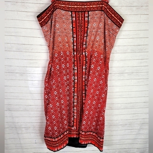 WHBM GEOMTRIC PRINT SATIN CHEMISE DRESS, SZ MEDIUM - Picture 11 of 15